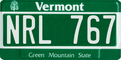 VT license plate NRL767