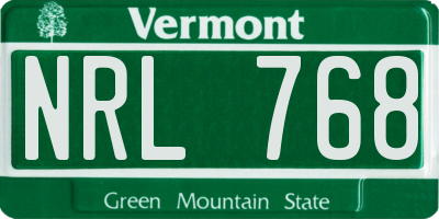 VT license plate NRL768