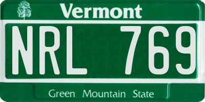 VT license plate NRL769