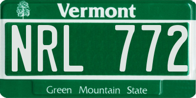 VT license plate NRL772