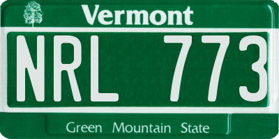 VT license plate NRL773