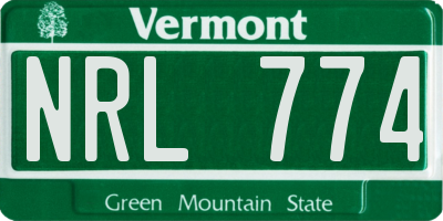 VT license plate NRL774