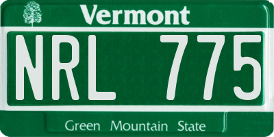 VT license plate NRL775