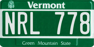 VT license plate NRL778