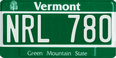 VT license plate NRL780