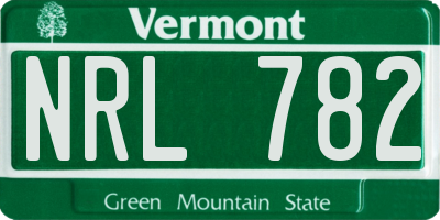 VT license plate NRL782