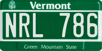VT license plate NRL786