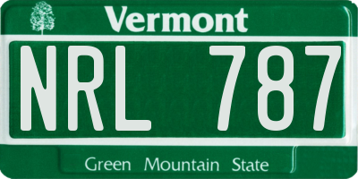 VT license plate NRL787