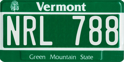VT license plate NRL788