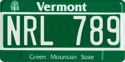 VT license plate NRL789