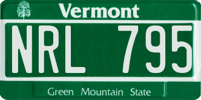VT license plate NRL795