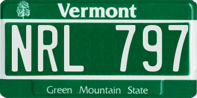 VT license plate NRL797