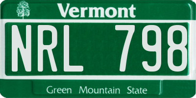VT license plate NRL798