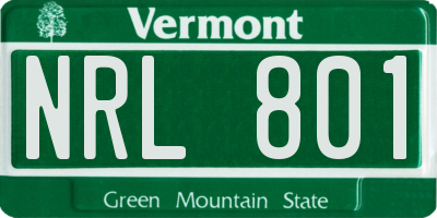 VT license plate NRL801