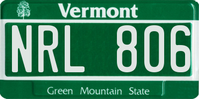 VT license plate NRL806