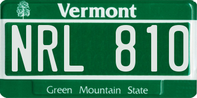 VT license plate NRL810