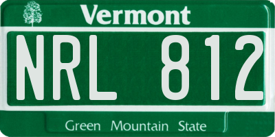VT license plate NRL812