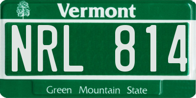 VT license plate NRL814