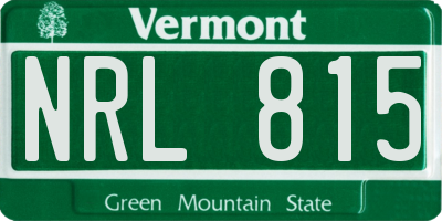 VT license plate NRL815