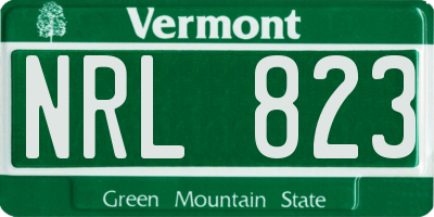 VT license plate NRL823