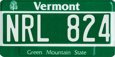 VT license plate NRL824