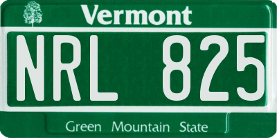 VT license plate NRL825
