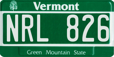 VT license plate NRL826