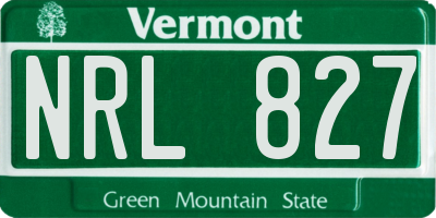 VT license plate NRL827