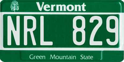 VT license plate NRL829