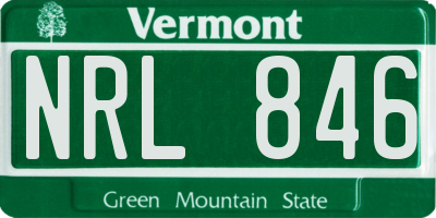 VT license plate NRL846