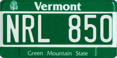 VT license plate NRL850