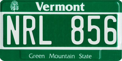 VT license plate NRL856