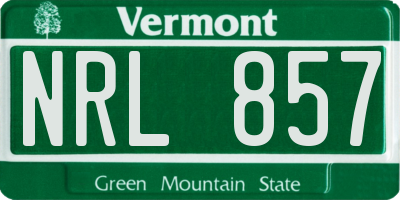 VT license plate NRL857