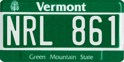 VT license plate NRL861
