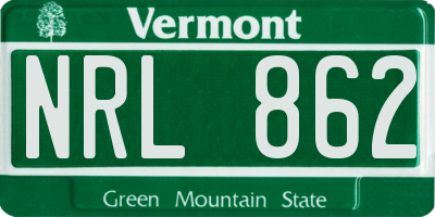 VT license plate NRL862
