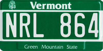 VT license plate NRL864