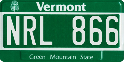 VT license plate NRL866