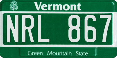 VT license plate NRL867