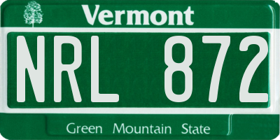 VT license plate NRL872