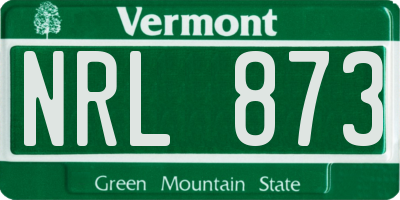 VT license plate NRL873