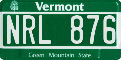 VT license plate NRL876
