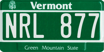 VT license plate NRL877