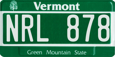 VT license plate NRL878
