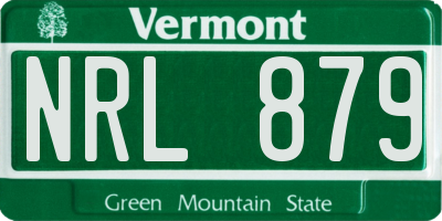 VT license plate NRL879