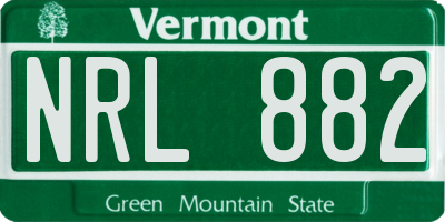 VT license plate NRL882