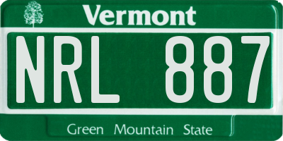 VT license plate NRL887