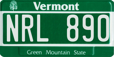 VT license plate NRL890