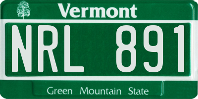 VT license plate NRL891