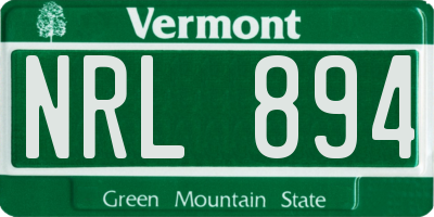 VT license plate NRL894