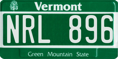 VT license plate NRL896